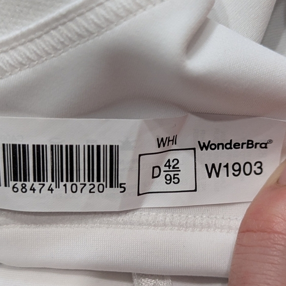 Wonderbra W1903 white with pink lace  wireless no poke bra 42D - Picture 4 of 9